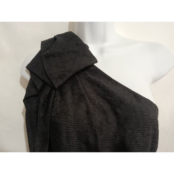 NWT Banana Republic Size 2 Black One Shoulder Shift Dress Ruffle MSRP $148 - Picture 1 of 9